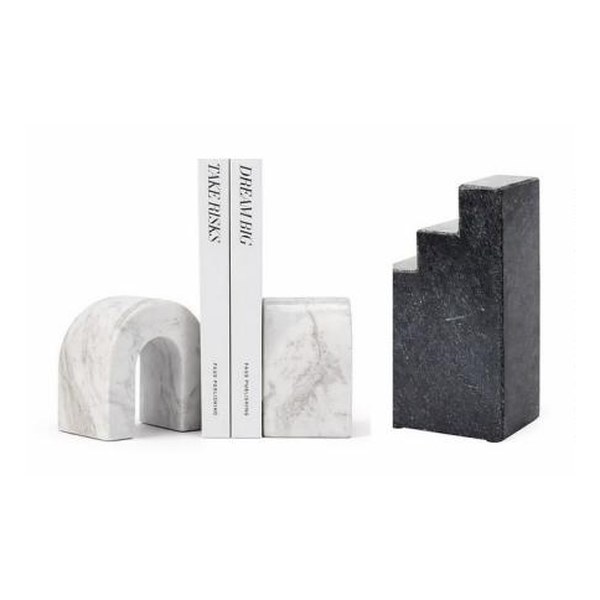 White marble arch bookends