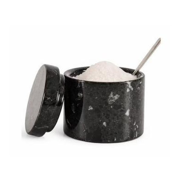 Black marble container with lid